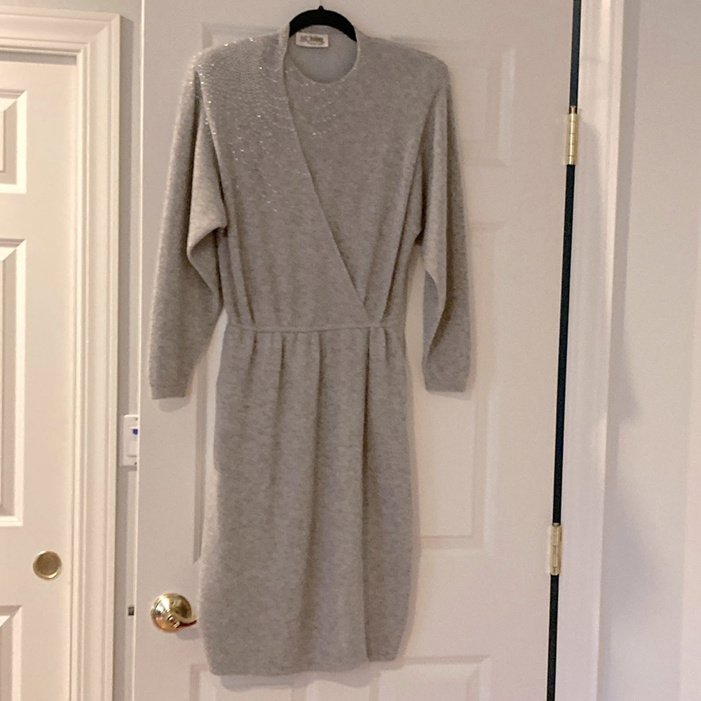 Grey Sweater knit St John dress, size 6